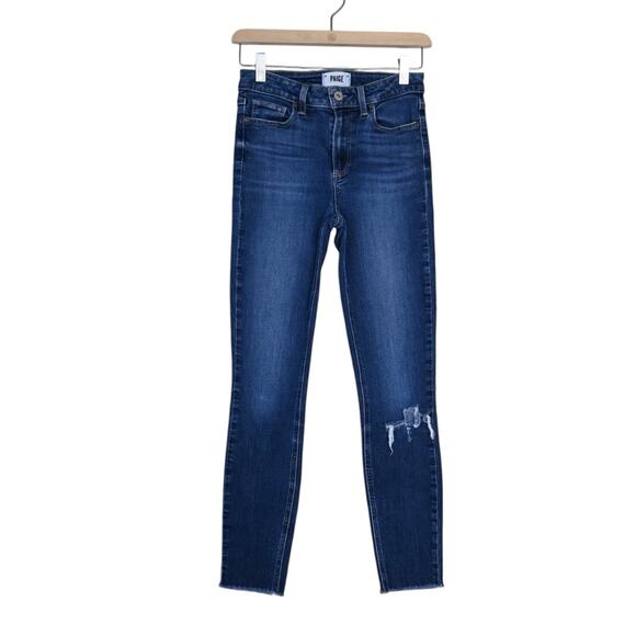 PAIGE Womens 26 Hoxton Ankle Distressed Jean - Picture 1 of 11